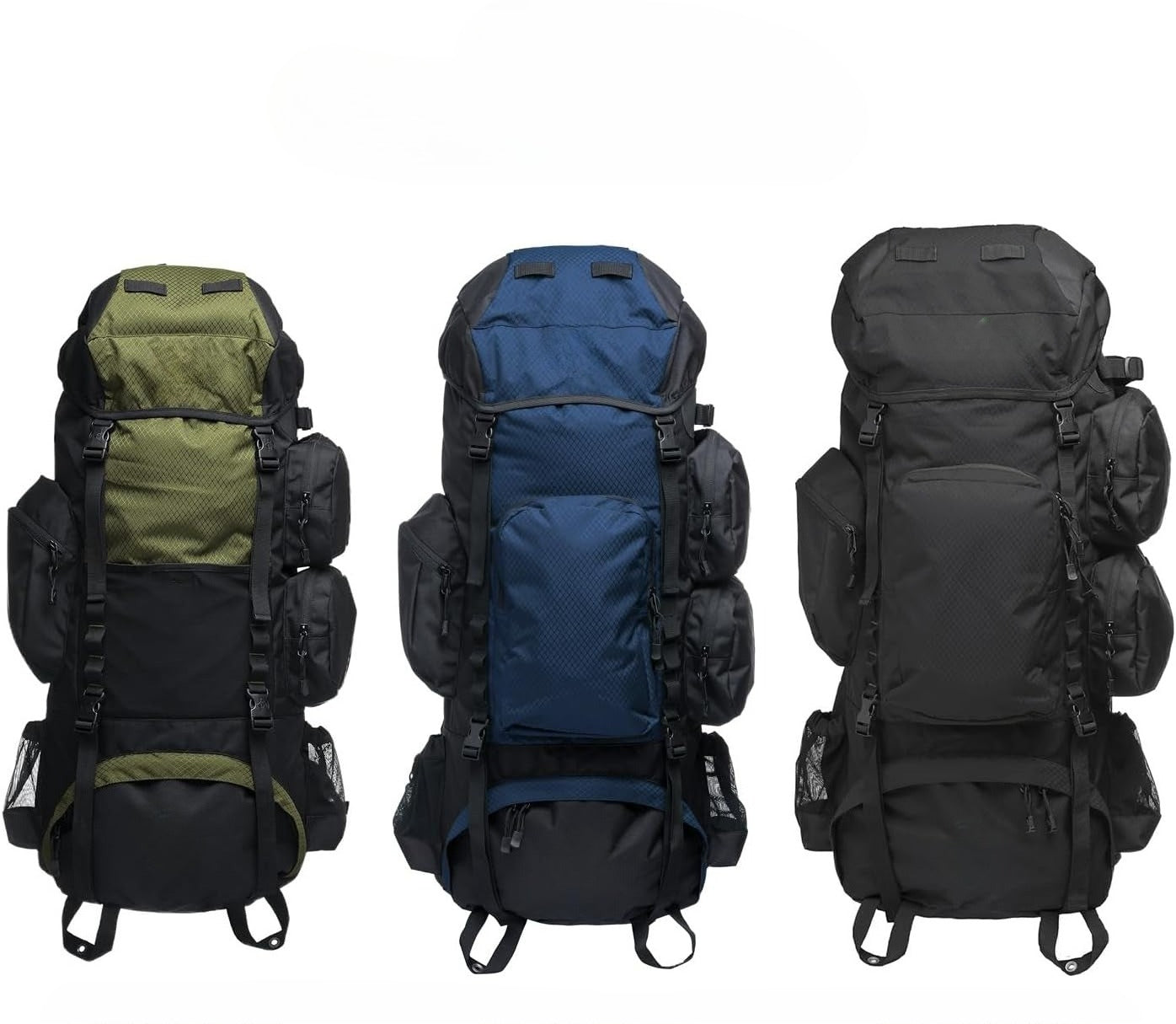 65L Internal Frame Backpack for Hiking, Camping, Backpacking, Rain Cover Included, Olive