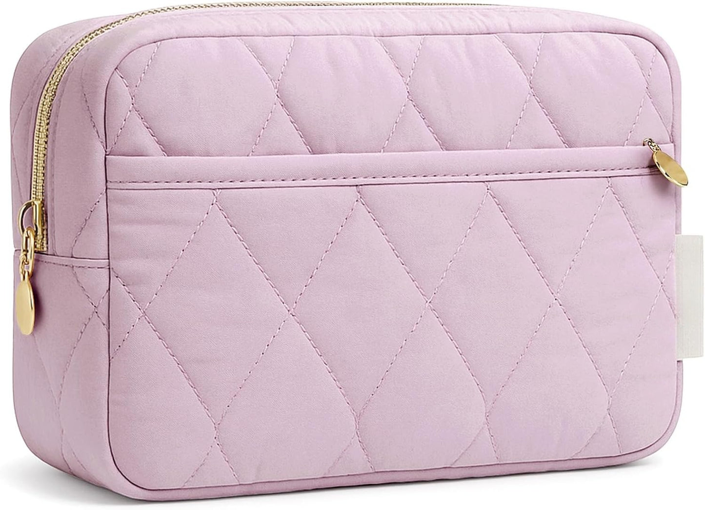Makeup Bag, Travel Cosmetic Bag, Puffy Padded Toiletry Bag for Women, Wide-open Pouch Purse
