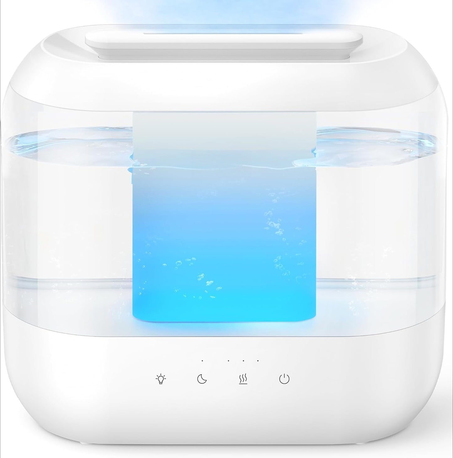 OMOMMD Humidifiers for Bedroom, 4L Top Fill for Large Room, 36H Runtime, 28 dB Quiet Supersized Cool Mist Air Humidifier for Baby Nursery, Plants, Indoor, Night Light, Easy to Clean & Fill, White