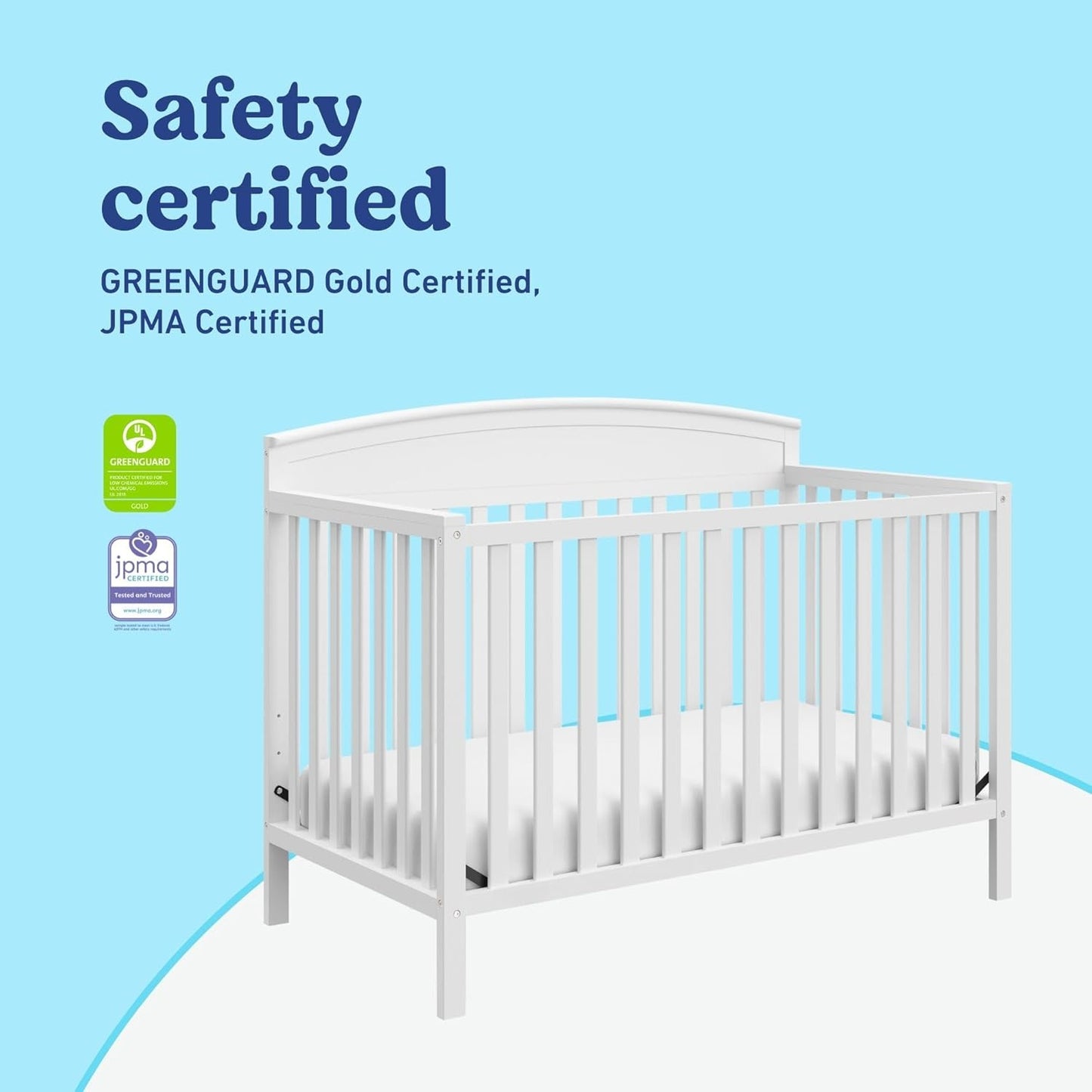 5-in-1 Convertible Crib Converts from Baby Crib to Toddler Bed, Daybed, Fits Standard Full-Size Crib Mattress