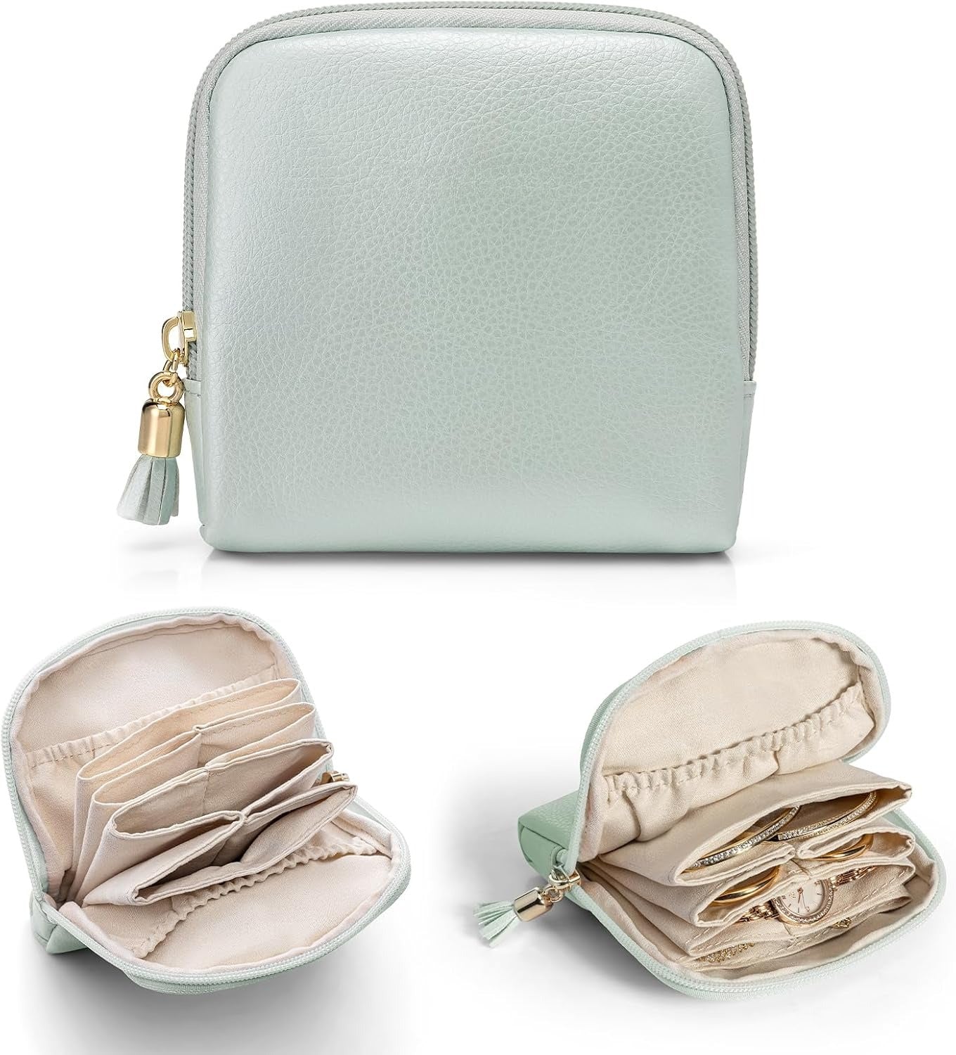 Small Travel Jewelry Case,Travel Gifts for Women,Jewelry Pouch Bags with Zipper,Jewelry Organizer Storage Bag