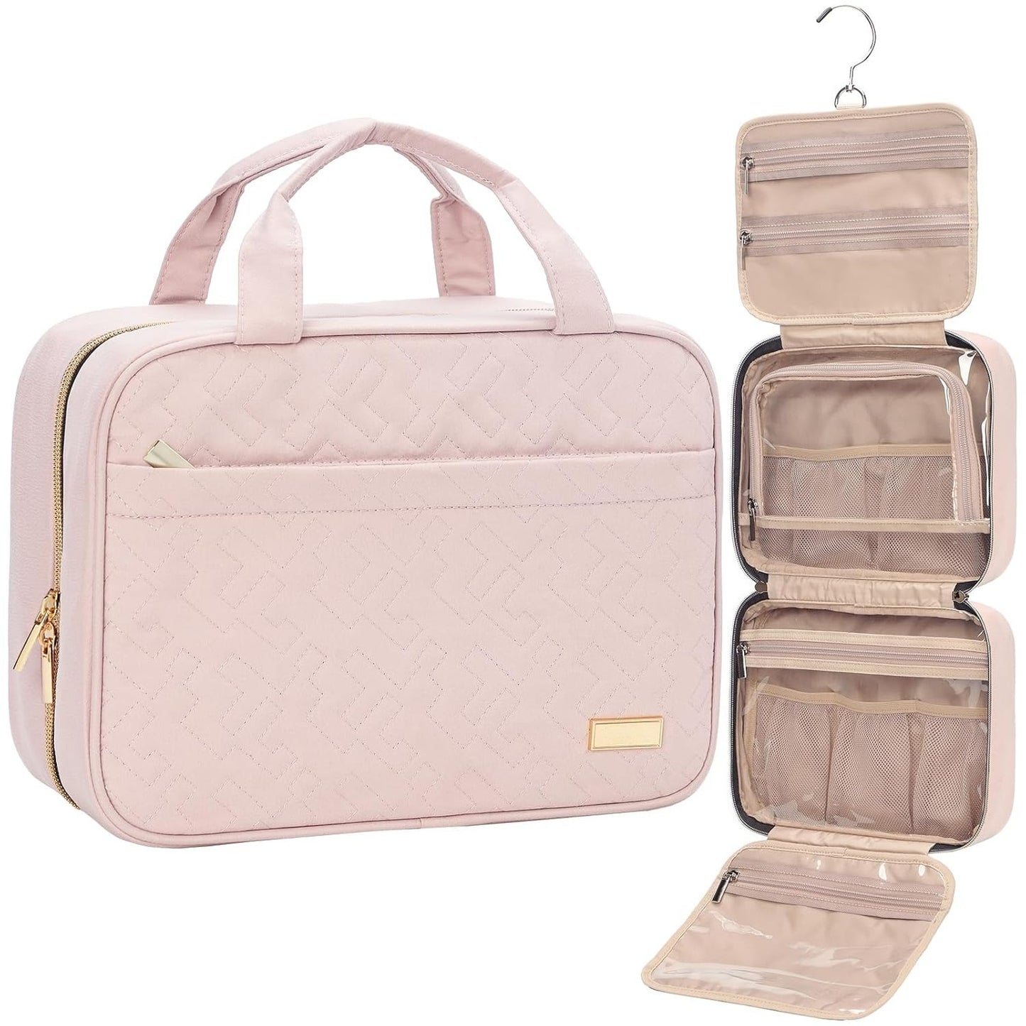 Travel Toiletry Bag for women, Portable Hanging Organizer for Travel-Sized Shampoo, makeup