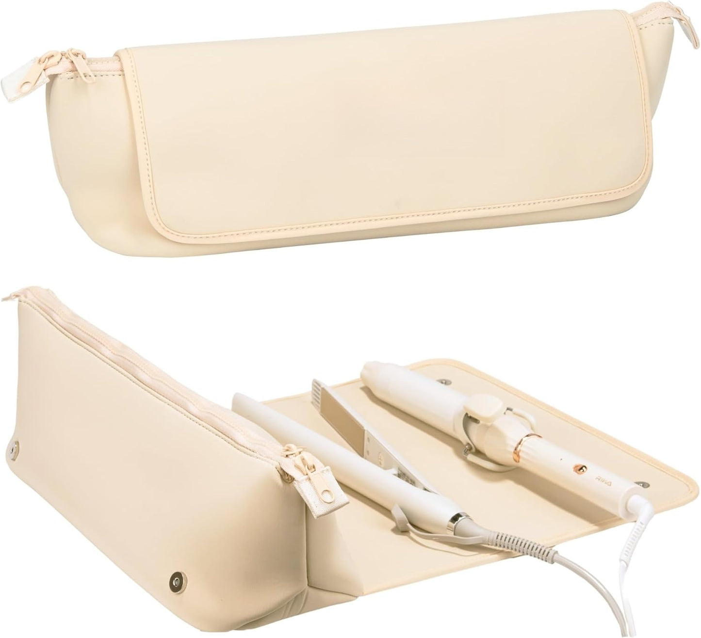 Hair Tools Travel Bag and Heat Resistant Mat ,  2-in-1 design, with Interior Pockets, Portable Organizer