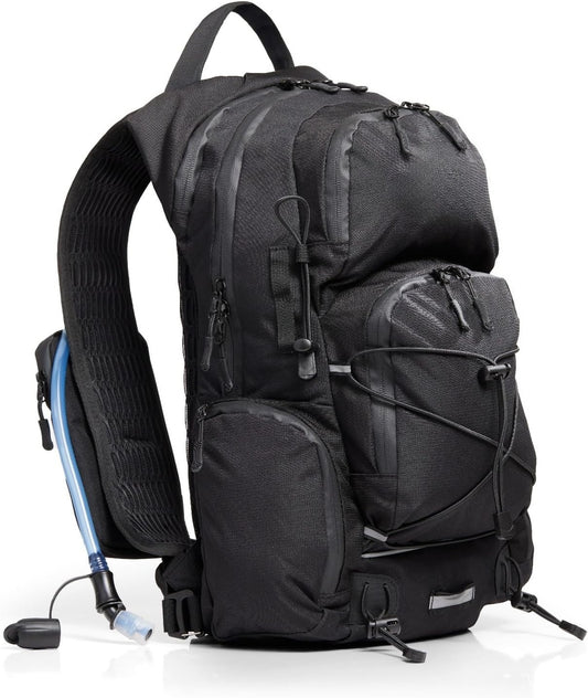 22L Hiking Backpack with Water Bladder - Water Backpack for Hiking with Waterproof Zippers, Phone & Pole Holders
