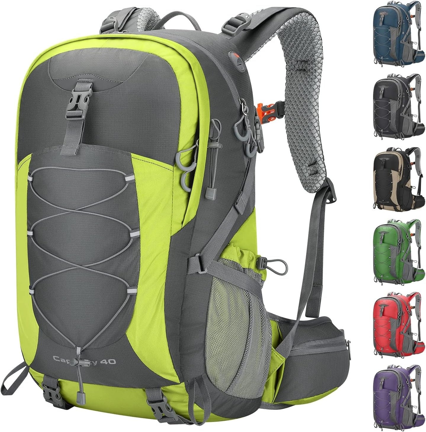 Camping Backpack,40L Waterproof Hiking Daypack with Rain Cover,Lightweight Travel Backpack