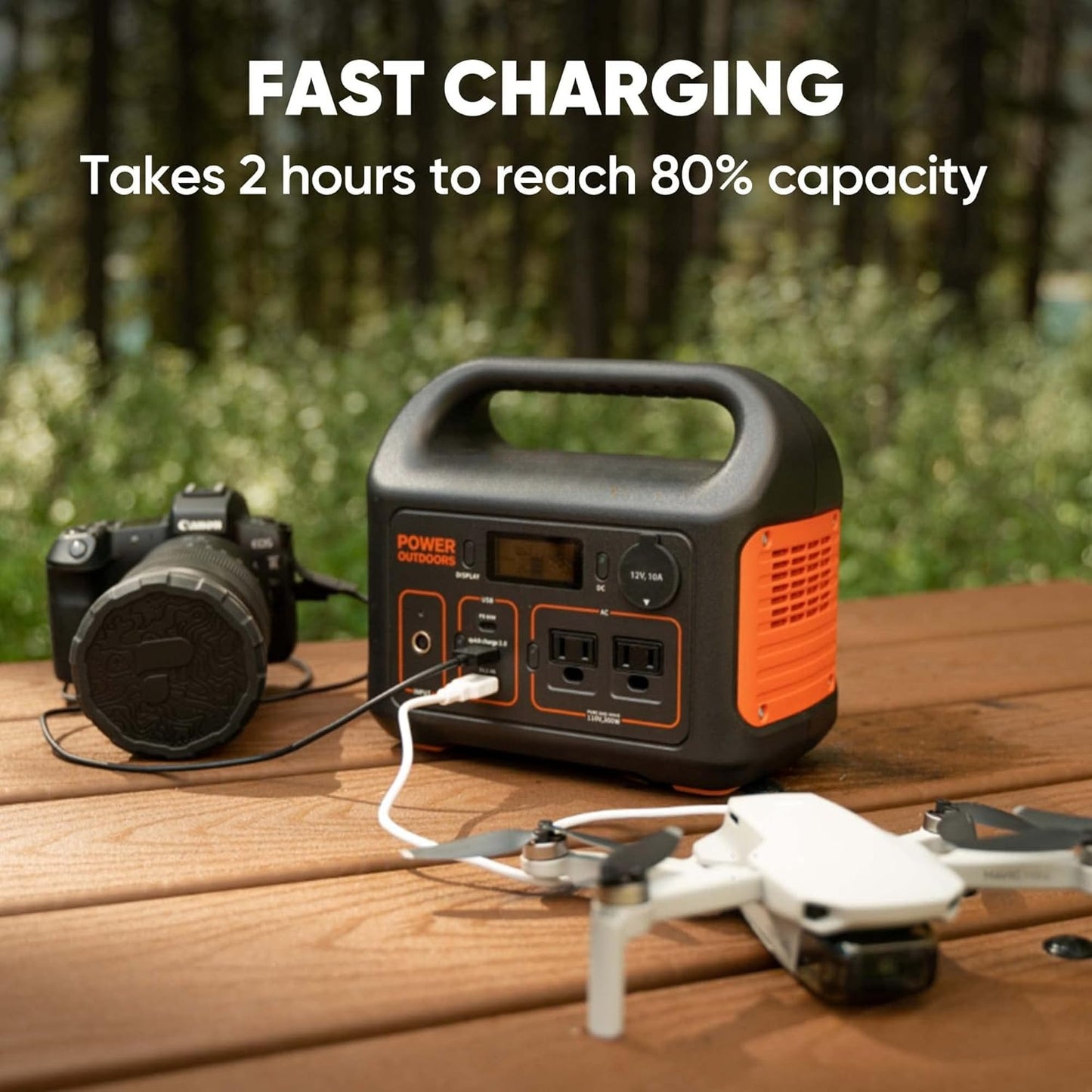 OMOMMD Portable Power Station Explorer 300, 293Wh Backup Lithium Battery, Solar Generator for Outdoors Camping Travel Hunting Blackout (Solar Panel Optional)