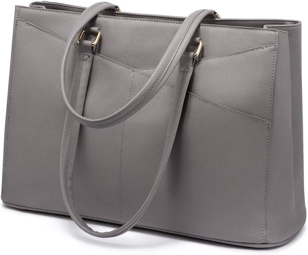 Laptop Tote Bag for Women 15.6 Inch Waterproof Leather Computer Bags Business Office Work Briefcase