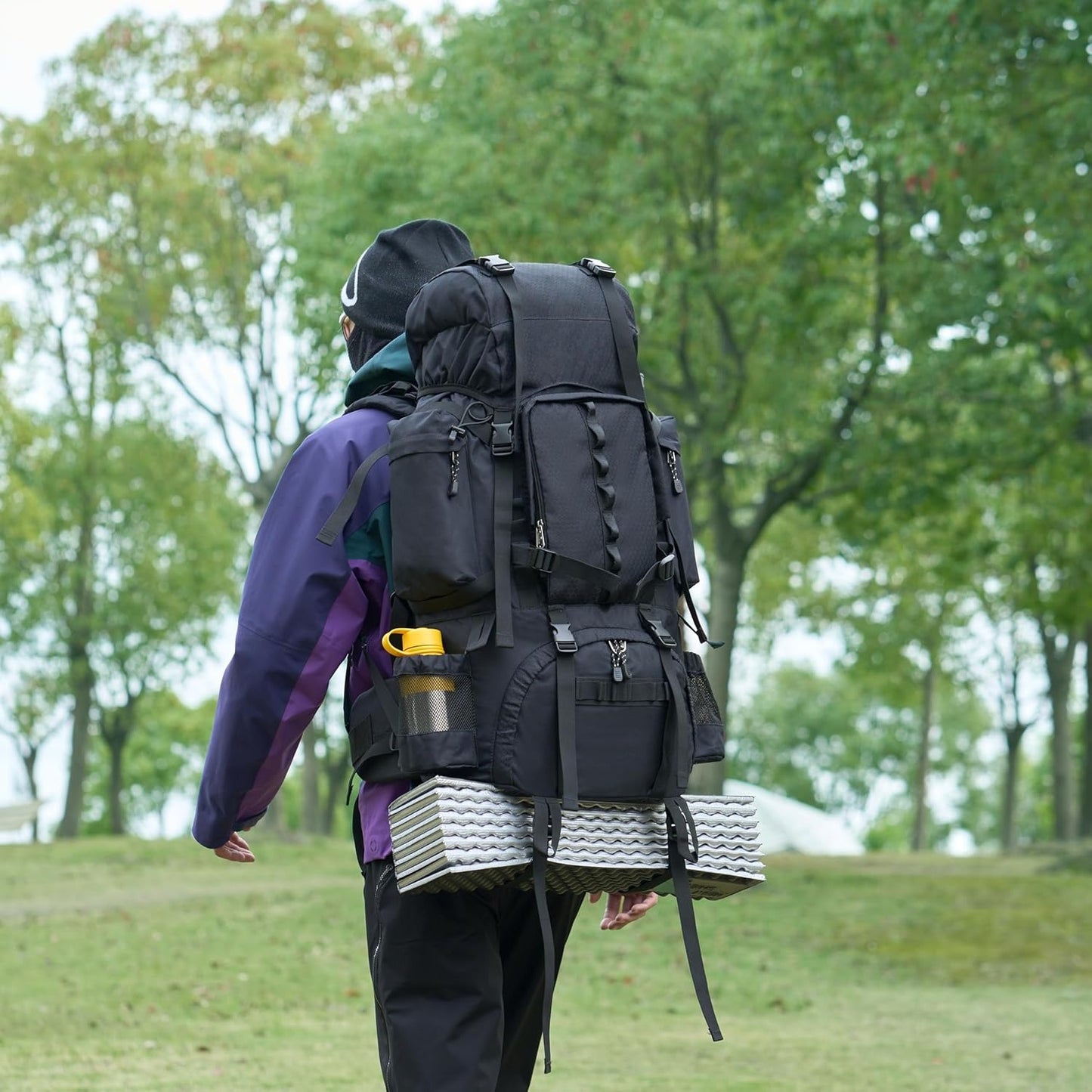 MOLLE Backpack with Internal Frame & Rain Cover for Tactical, Camping, Backpacking, Survival Travel