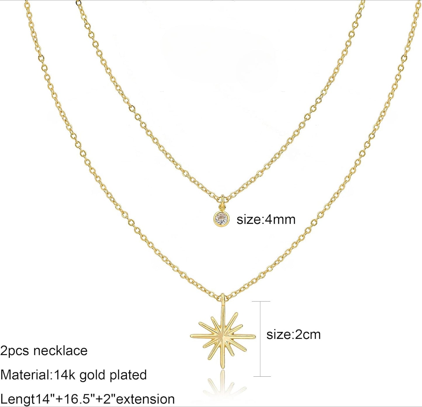 Dainty Diamond Necklace: 14K Gold/Silver Plated CZ Choker, Sterling Silver Women's Trendy Jewelry Gift