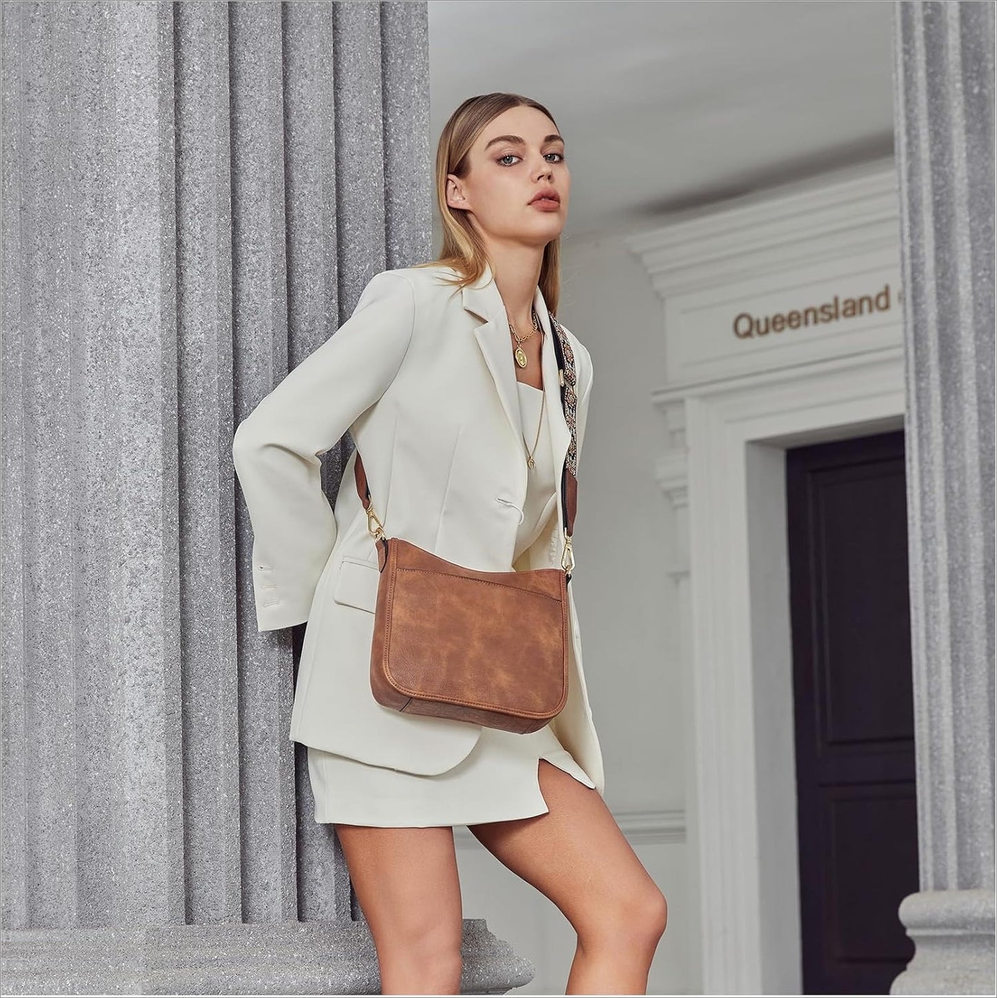 Crossbody Bags for Women Trendy Vegan Leather Hobo Purses Shoulder Handbags With Wide Shoulder Strap