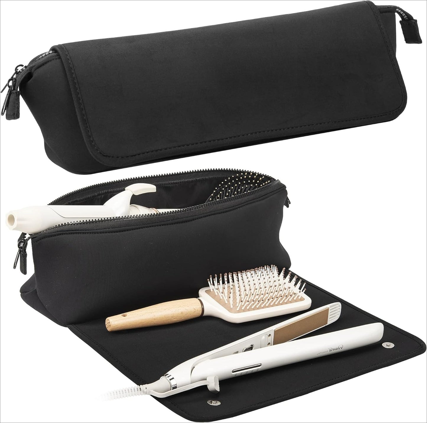 Hair Tools Travel Bag and Heat Resistant Mat ,  2-in-1 design, with Interior Pockets, Portable Organizer