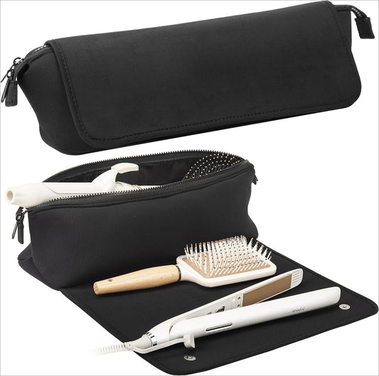 Hair Tools Travel Bag and Heat Resistant Mat ,  2-in-1 design, with Interior Pockets, Portable Organizer
