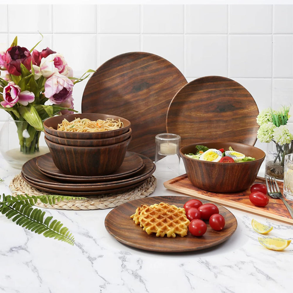 Nebula Vortex Wood Grain Pattern Dinnerware Collection