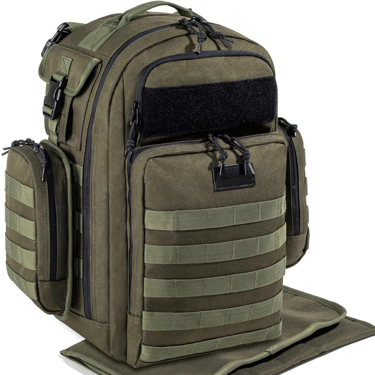 Mens Diaper Bag Backpack with Diaper Changing Mat, Waterproof Pouch, Baby Wipes pocket, Insulated Bottle Pockets