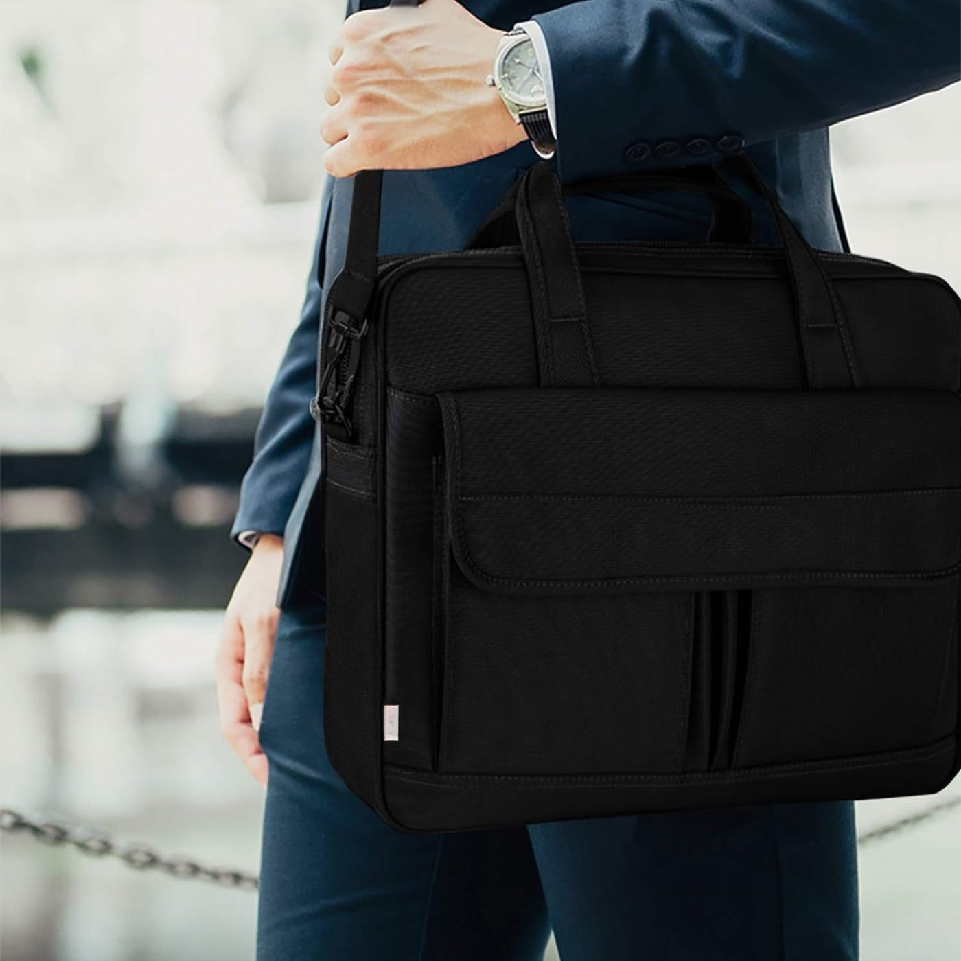 Laptop Bag 15.6 Inch, Business Briefcase Gifts for Men Women, Water Resistant Messenger Shoulder Bag with Strap