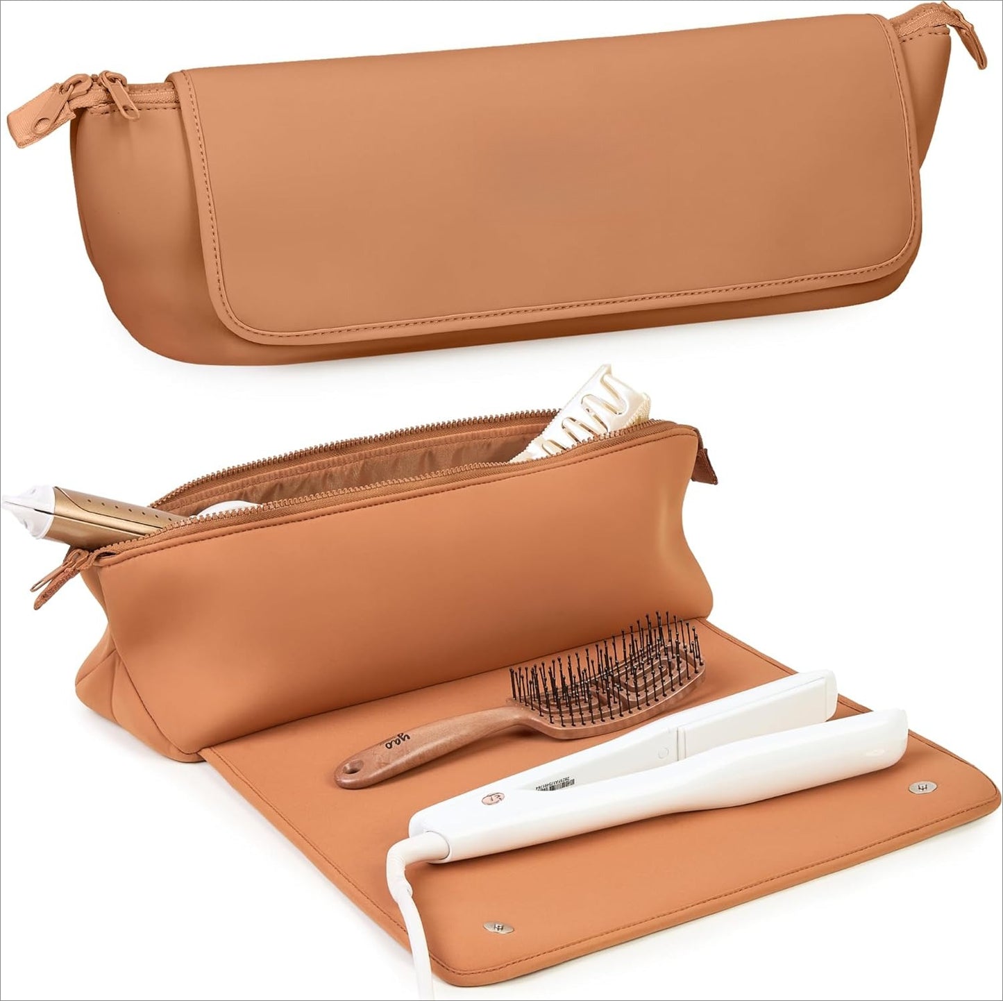 Hair Tools Travel Bag and Heat Resistant Mat ,  2-in-1 design, with Interior Pockets, Portable Organizer