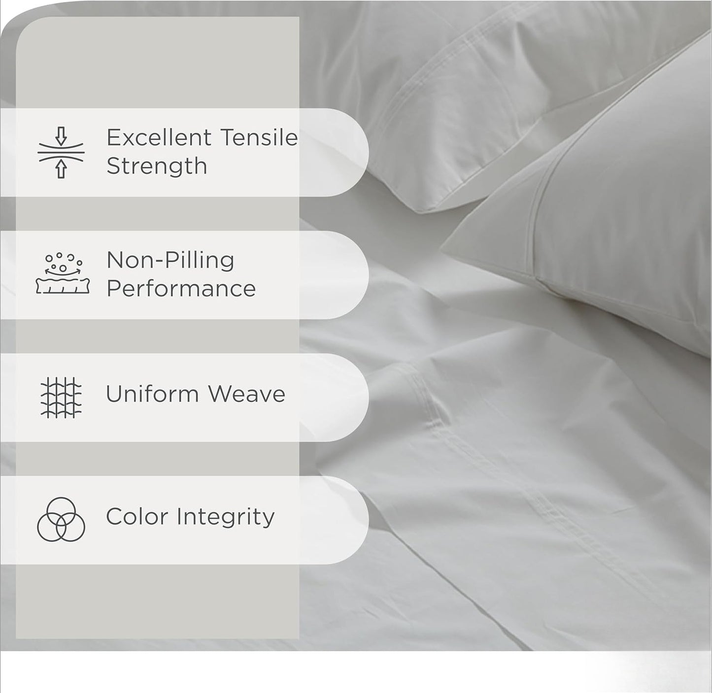 Cotton Percale Sheets Queen Size,  Deep Pocket, 4 count SetStrong Bed Linen