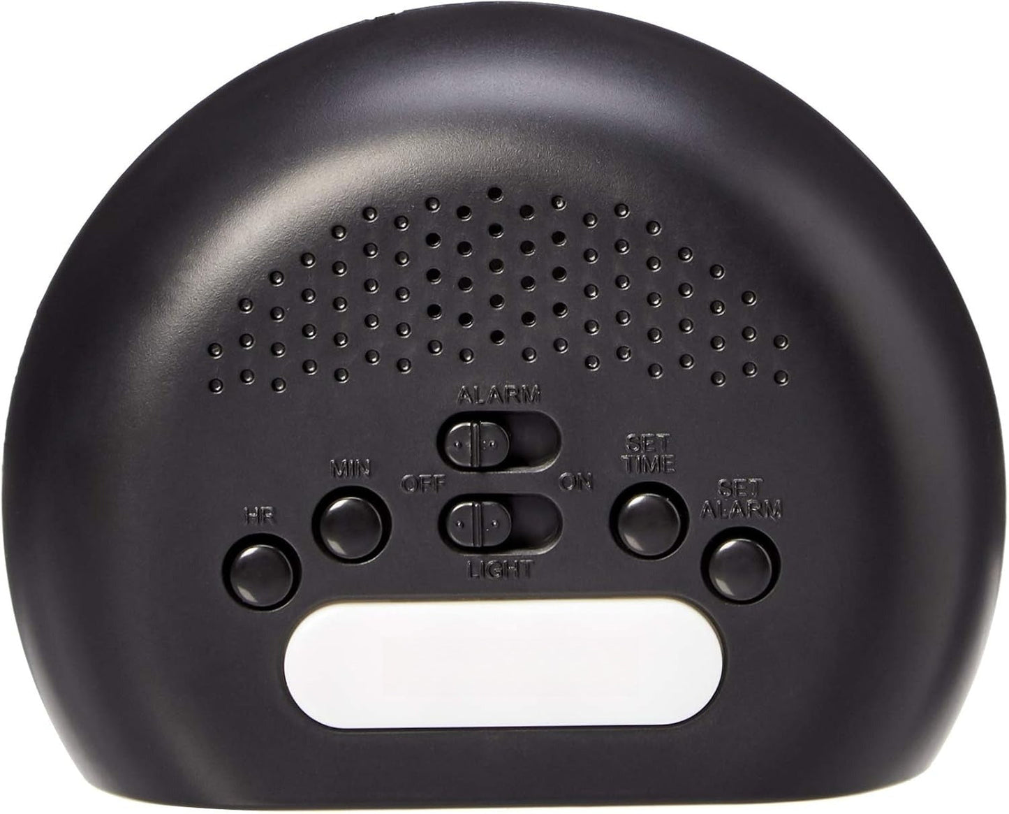 OMOMMD Small Digital Oval Alarm Clock with LED Display, Nightlight, Snooze Function & Battery Backup, Black, 4.5 x 3.5 x 2.4 Inches