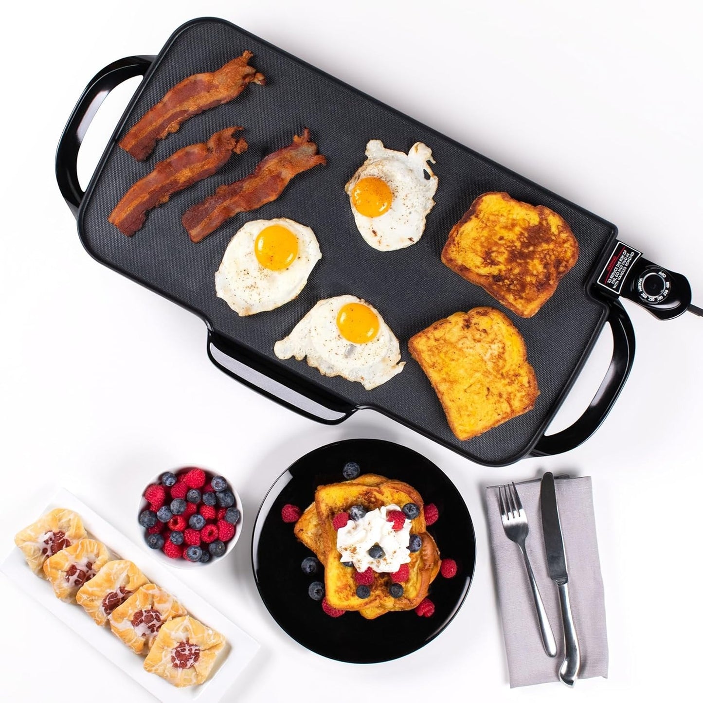 22-inch Electric Griddle With Removable Handles,non-stick panSatisfy,personalized barbecue