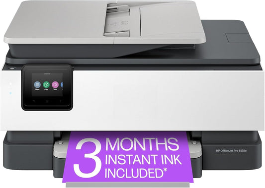 OMOMMD  OfficeJet Pro 8125e Wireless All-in-One Color Inkjet Printer, Print, scan, Copy, ADF, Duplex Printing Best-for-Home Office, 3 Month Instant Ink Trial Included, AI-Enabled (405T6A)