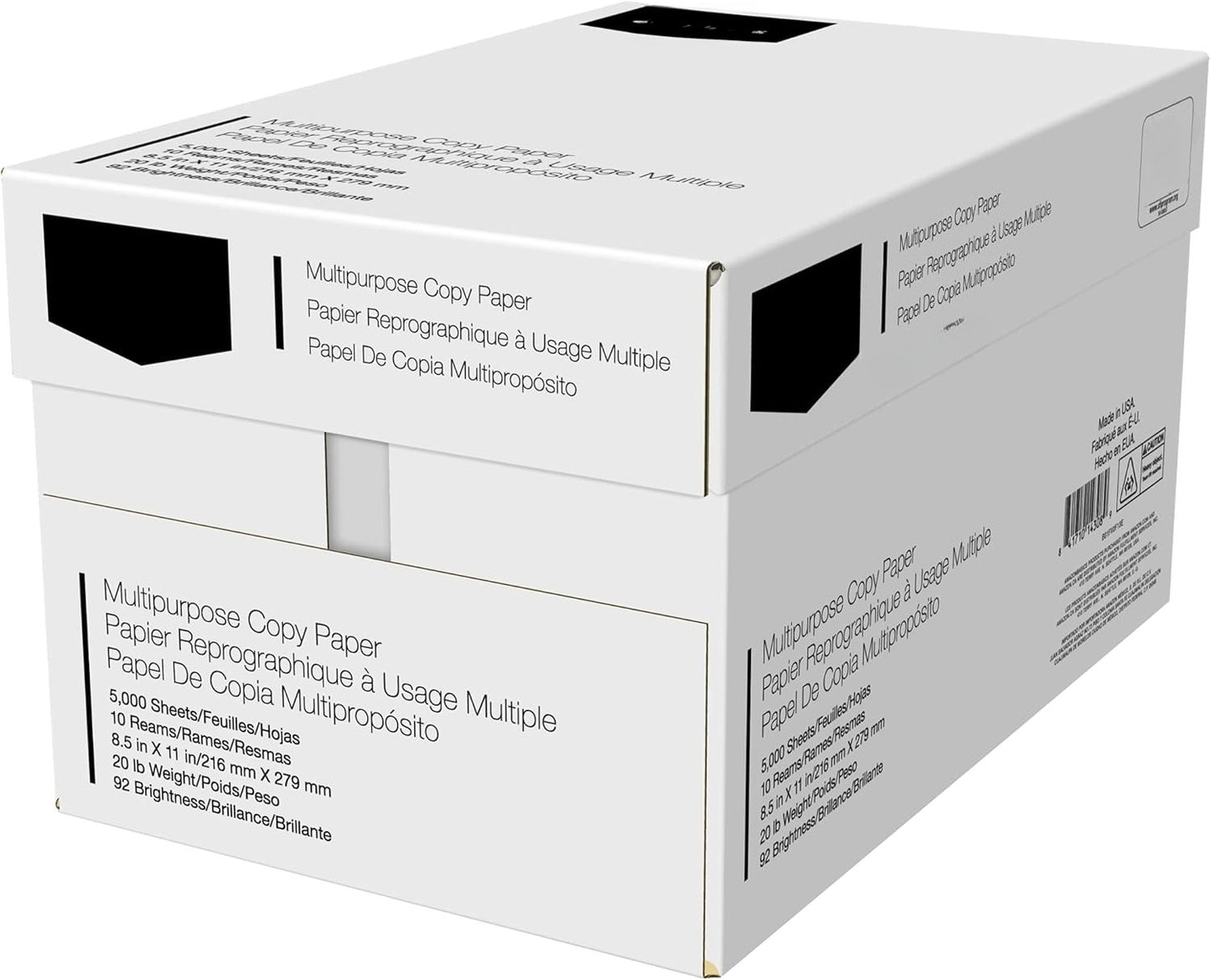 OMOMMD Multipurpose Copy Printer Paper, 20 lb, 8.5 x 11 Inches, 10 Reams (5,000 Sheets), 92 Bright White