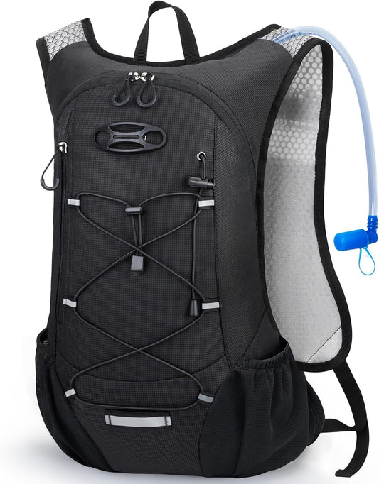 Lightweight Hydration Backpack, Running Backpack with 2L Water Bladder, Hydro Water Daypack for Hiking Rave