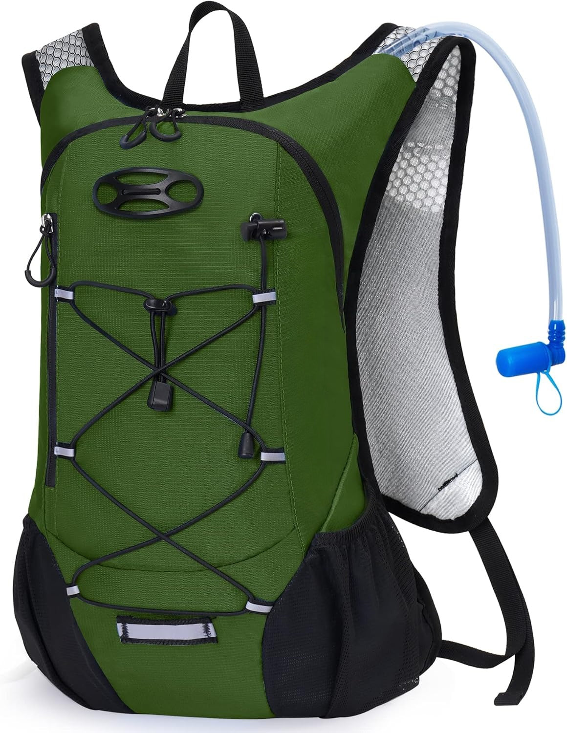 Lightweight Hydration Backpack, Running Backpack with 2L Water Bladder, Hydro Water Daypack for Hiking Rave