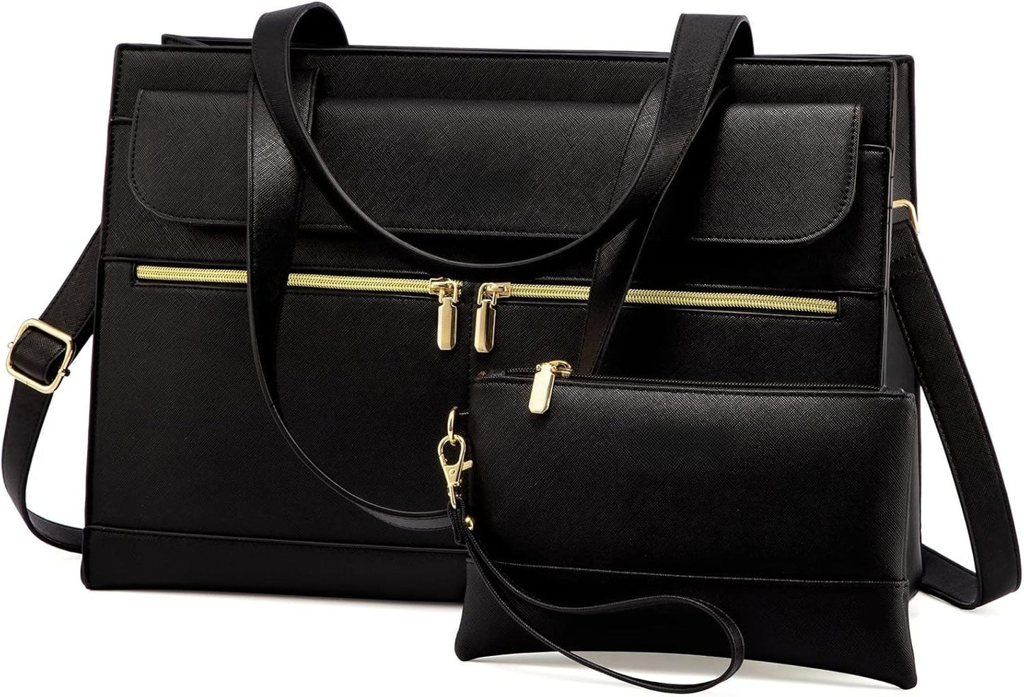 for Women 15.6 Inch Tote Work Professional Leather Computer Briefcase Waterproof Handbag Shoulder Large
