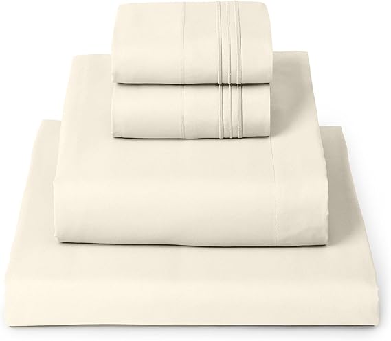 Queen Sheets Set - 4 count  Bedding - Hotel Luxury, Extra Soft, Cooling Bed Sheets