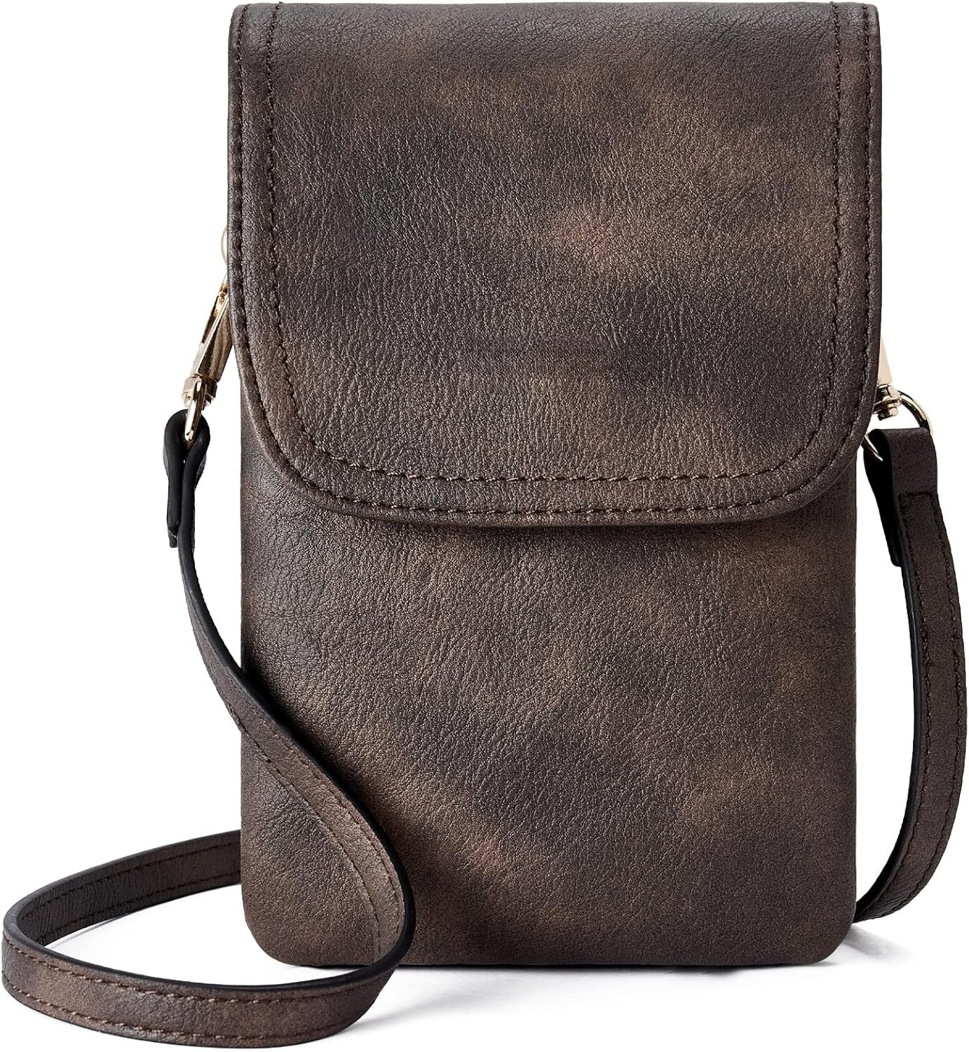 Vegan Leather Small Crossbody Bags for Women Designer Cell Phone Bag Wallet Purses Adjustable Strap