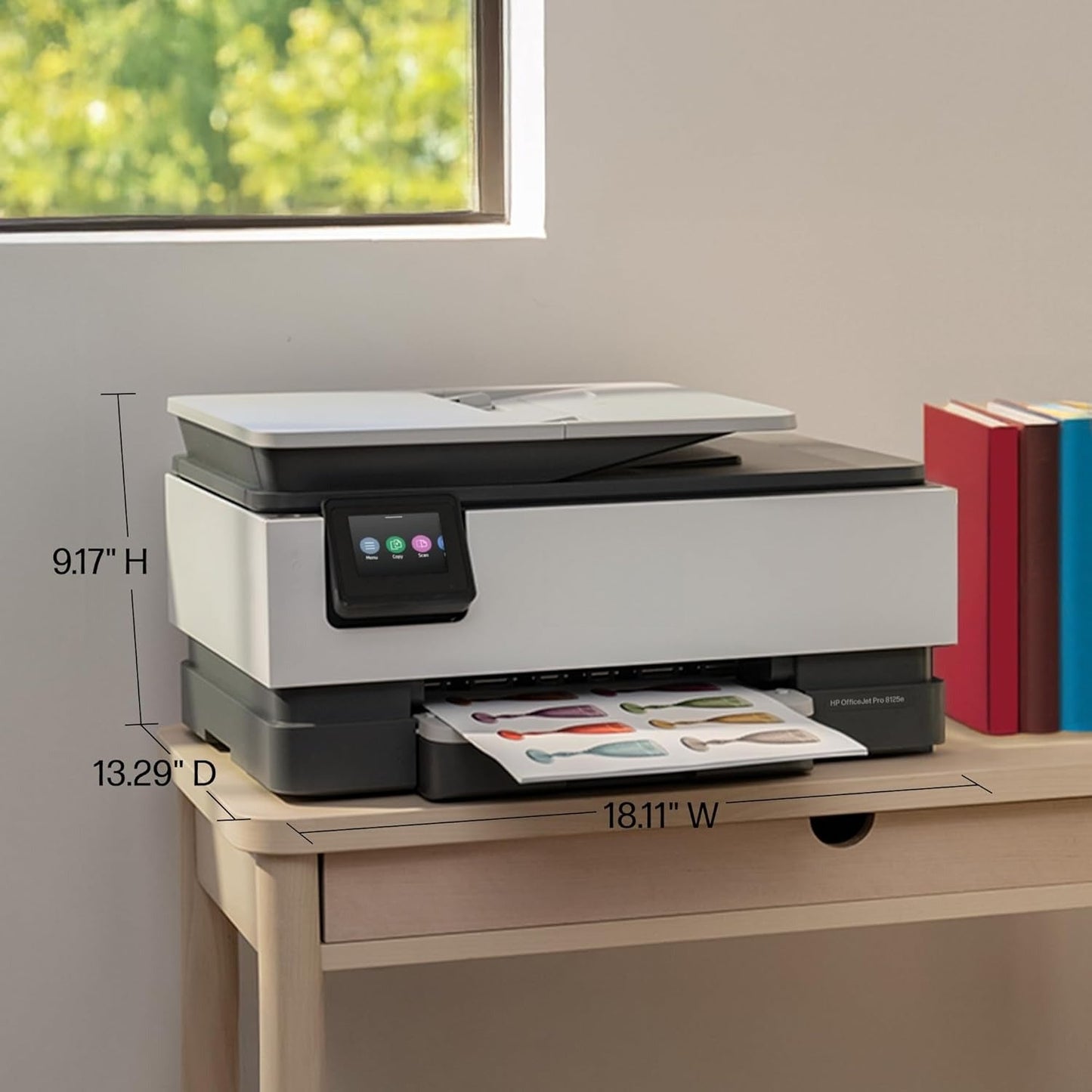 OMOMMD  OfficeJet Pro 8125e Wireless All-in-One Color Inkjet Printer, Print, scan, Copy, ADF, Duplex Printing Best-for-Home Office, 3 Month Instant Ink Trial Included, AI-Enabled (405T6A)