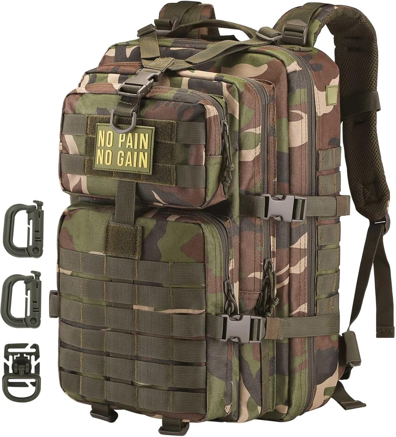 MOLLE Assault Pack, Tactical Backpack Military Army Camping Rucksack, 3-Day Pack Trip, D-Rings