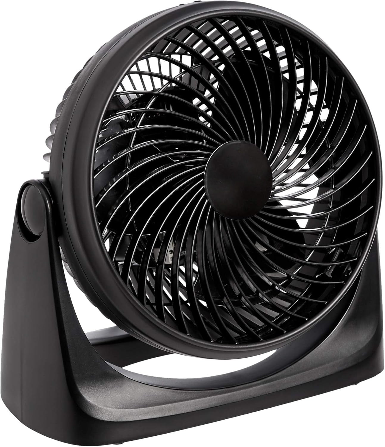 OMOMMD Air Circulator Desk Fan for Bedroom, Home and Office, 90-Degree Tilt Head, 3 Speed Settings, Cooling, 35 Watts, Black, 11.1"W x 6.3"D x 10.9"H