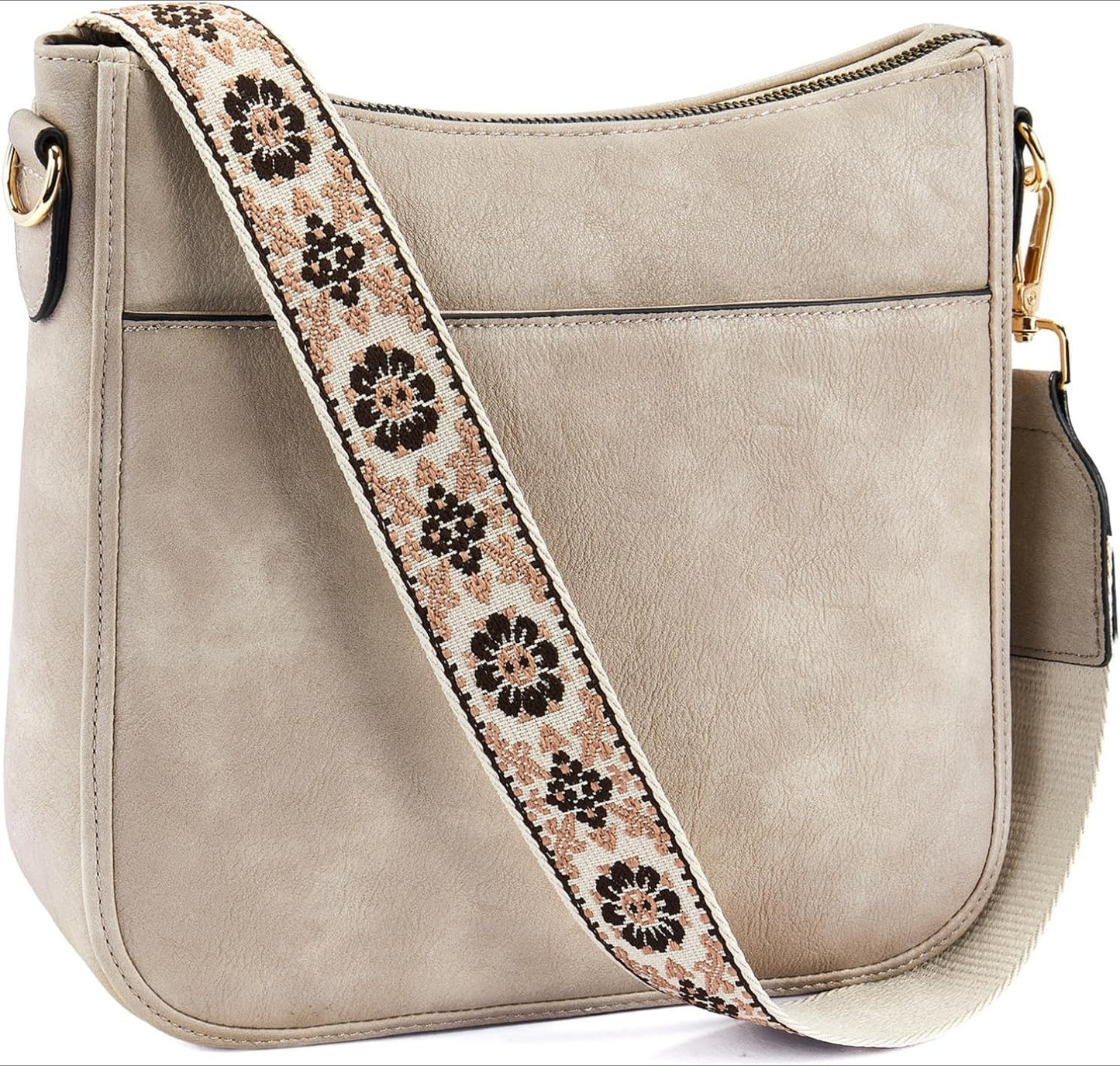 Crossbody Bags for Women Trendy Vegan Leather Hobo Purses Shoulder Handbags With Wide Shoulder Strap
