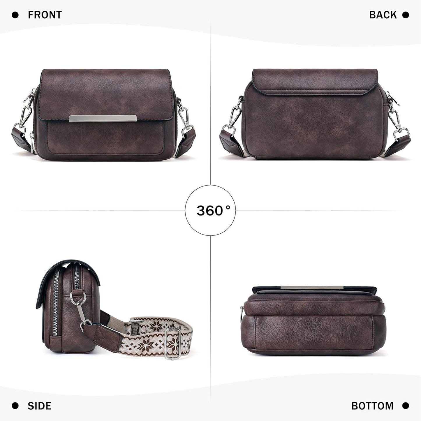 Crossbody Bags for Women Small Crossbody Wallet Purses with Card Slots Leather Shoulder Handbags