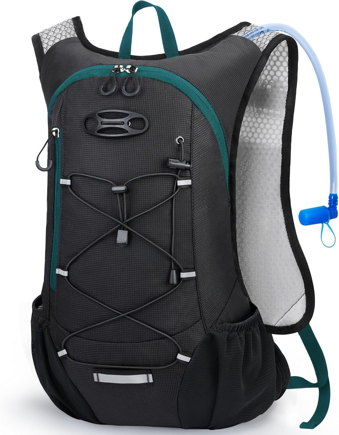 Lightweight Hydration Backpack, Running Backpack with 2L Water Bladder, Hydro Water Daypack for Hiking Rave